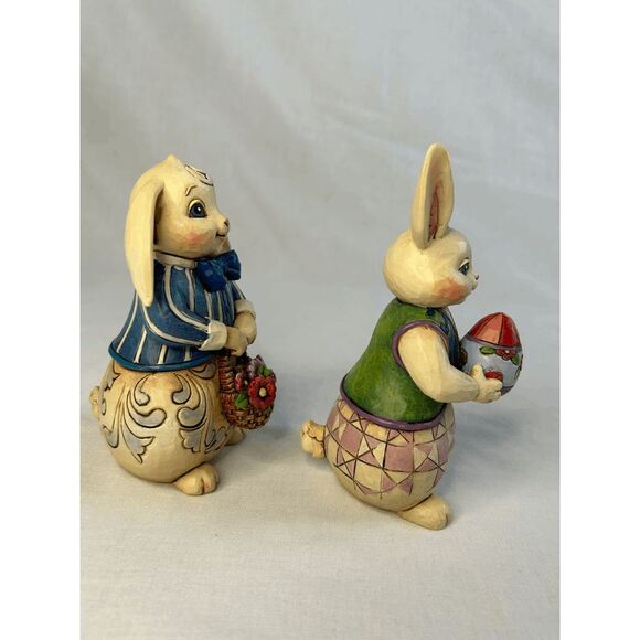 Jim Shore 2011 Easter Bunny Set 4025798 & 4025799 Great Condition, No Box - Picture 4 of 7